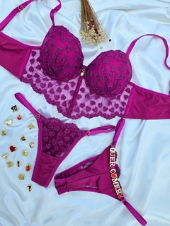 CJCC09 - CONJ CROPEDLINGERIE CORAÇÃO - PERSONALIZAVEL
