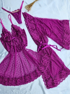 01 - ROBE TULE MANGA MÉDIA - comprar online