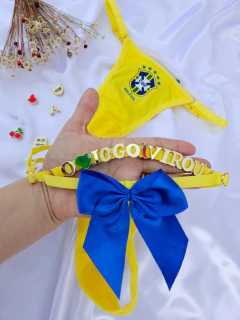 1ud - FIO PERSONALIZAVEL TIME BRASIL lação - FPT2 - DONNA CHIKOSA MODA INTIMA
