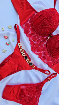 1ud - CONJ CROPEDLINGERIE CORAÇÃO GRANDE - Personalizável CJCCG5 - comprar online