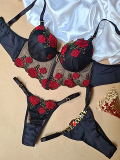 CJCR02 - CONJ CROPEDLINGERIE ROSAS - PERSONALIZAVEL