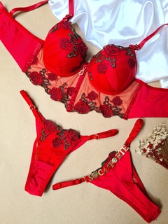 CJCR03 - CONJ CROPEDLINGERIE ROSAS - PERSONALIZAVEL