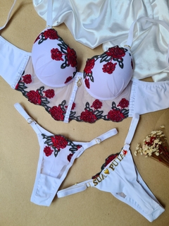 CJCR01 - CONJ CROPEDLINGERIE ROSAS - PERSONALIZAVEL