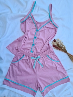 LJ01.PASAA02 - PIJAMA AMERICANO SHORT/ALÇA ALGODÃO