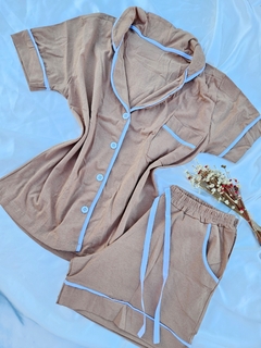 PAS07 - PIJAMA AMERICANO SHORT 100% ALG - - comprar online