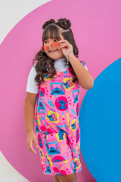 Macaquinho Lia Pink + Tee Canelada - comprar online