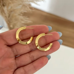 Argola Aço Inox G Dourado