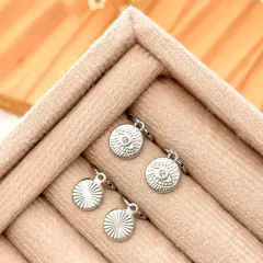 Argolinha Click Olho Grego Ou Riscada Aço Inox Prata