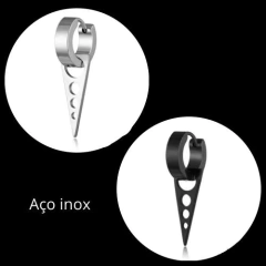 Argola masculina e feminina triangulo e circulo ref 821
