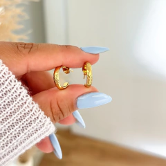 Argola Trabalhada P Aço Inox Dourado