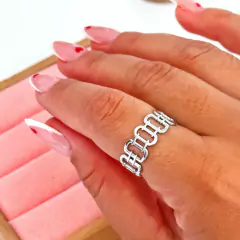 Anel Aço Inox Regulável Quadrados