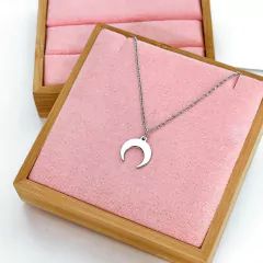 Colar Lua invertida em aço inox ref 1044