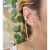 Par Brinco piercing fake Riviera Corrente de strass em aço inox Prata Ref 996