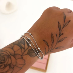 Pulseira Tripla Esferas Aço Inox