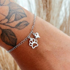 Pulseira Patinha Aço Inox Ref 757