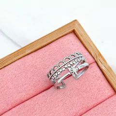 Anel Aço Inox Princesa Regulável Três Voltas