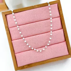 Choker Colar Mini Pérolas Em Aço Inox