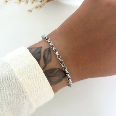 PULSEIRA ELO PORTUGÊS MÉDIO AÇO INOX