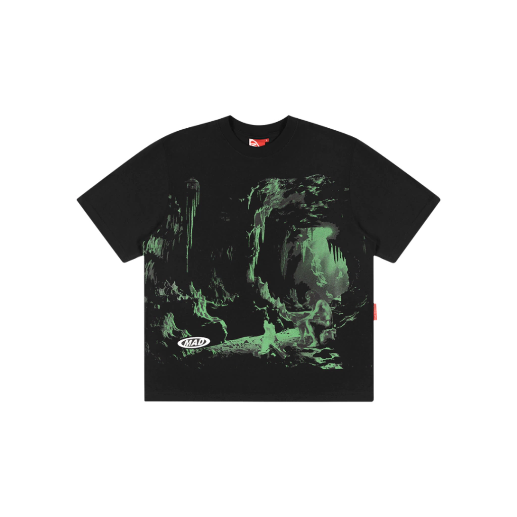 Camiseta "CAVERNA NEANDERTAL" Preto - Mad Enlatados