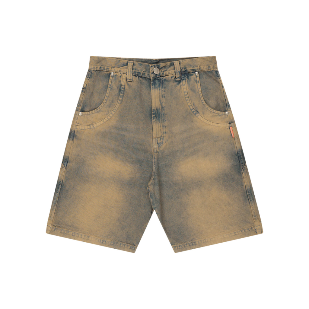 Bermuda Jeans Curvilínea "Double Hand" Marrom - Mad Enlatados