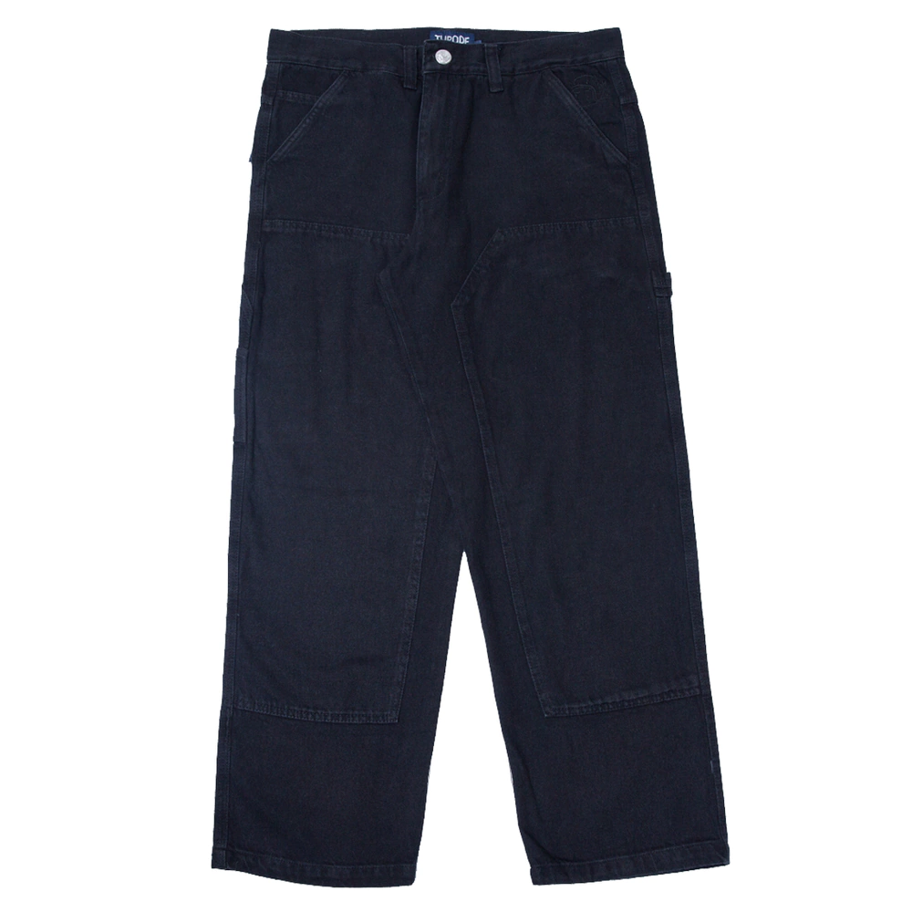 Calça Carpinteiro Double Knee Canvas Preto Stone - Tupode