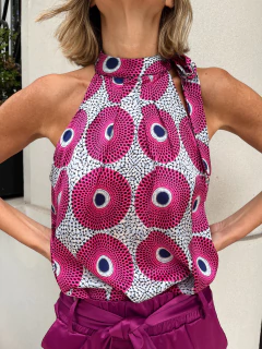 Blusa Tokio Círculos Fucsia - comprar online