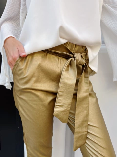 Babucha Carla Engomada Dorada - tienda online