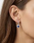 Brinco de Prata Argola Coração Azul Click Pingente BR314