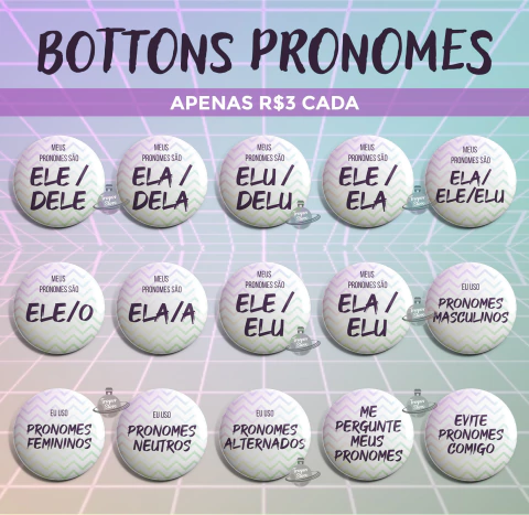 Bottons Pronomes de Gênero