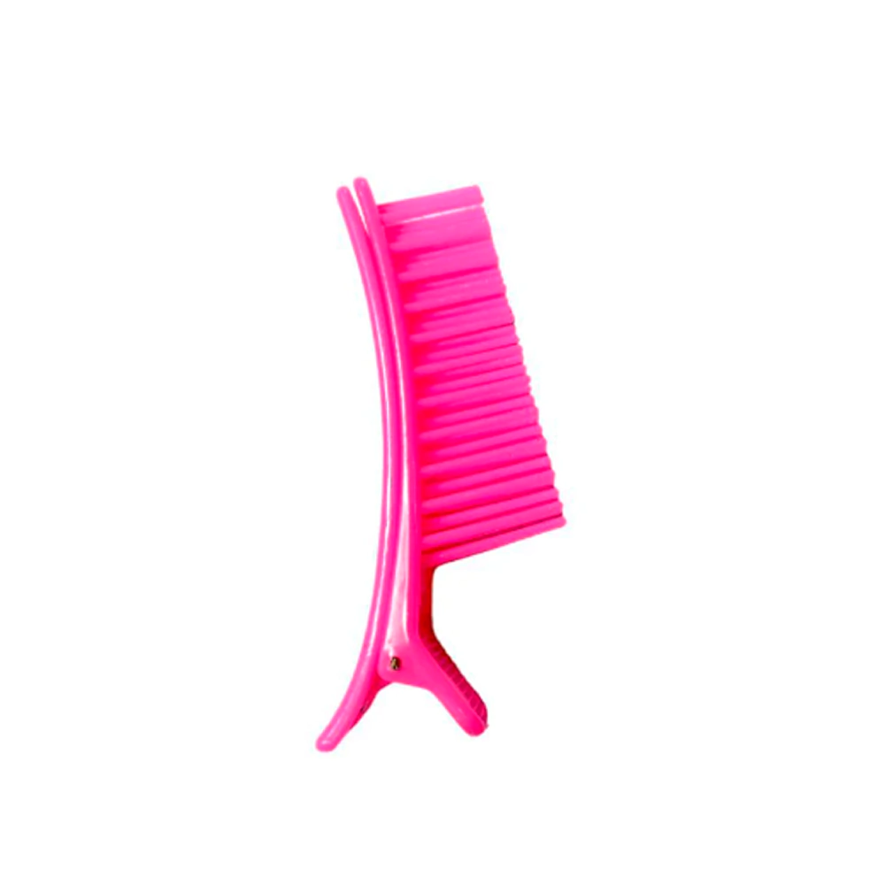 Clips Plástico Separador de Mechas Com Pente Pequena - Rosa