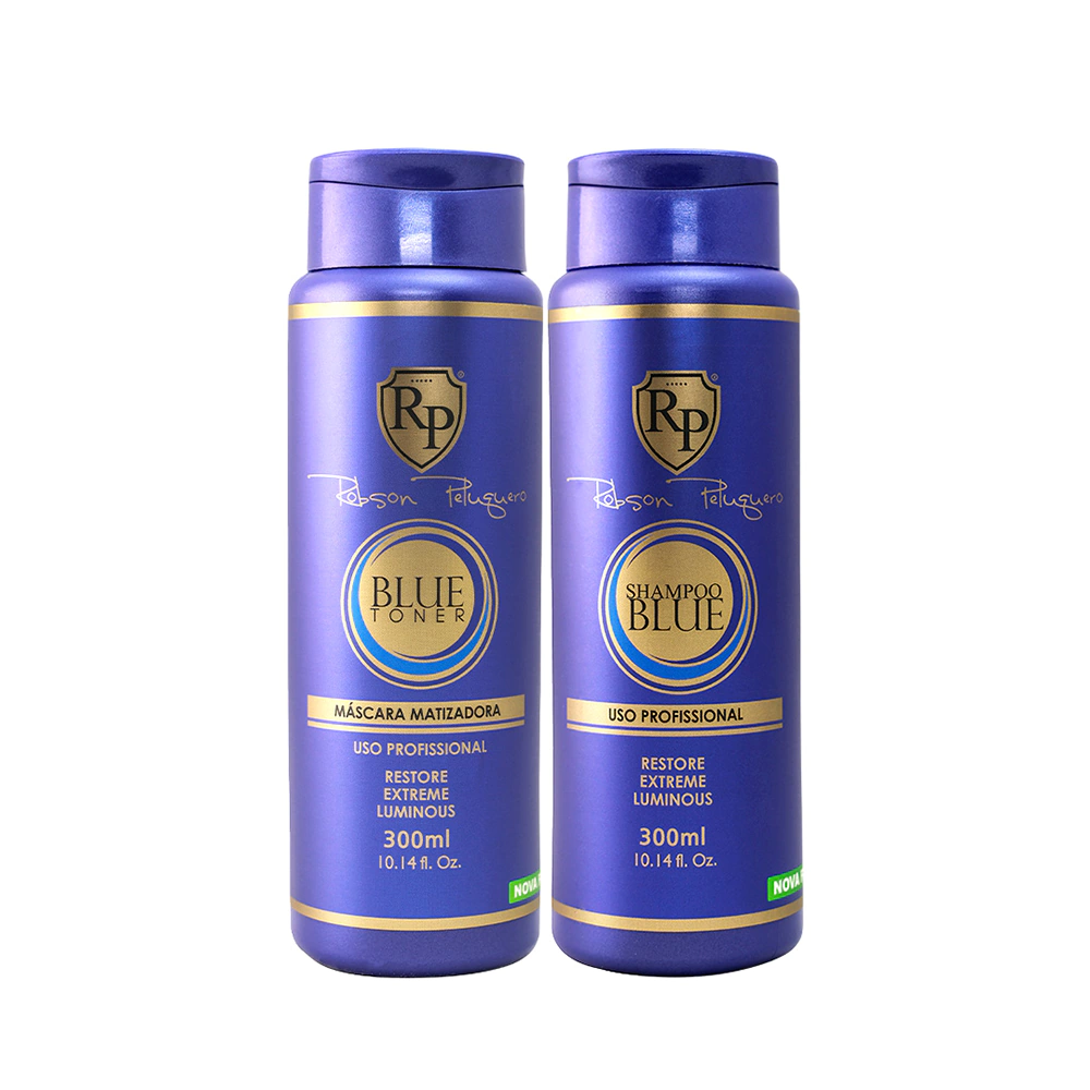 Kit Matizador Blue Shampoo E Máscara 300ml Robson Peluquero