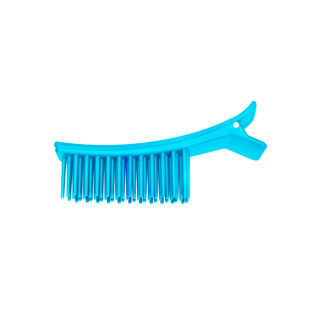 Clips Plástico Separador de Mechas Com Pente Pequena - Azul