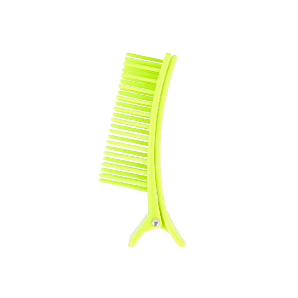 Clips Plástico Separador de Mechas Com Pente Grande Amarelo