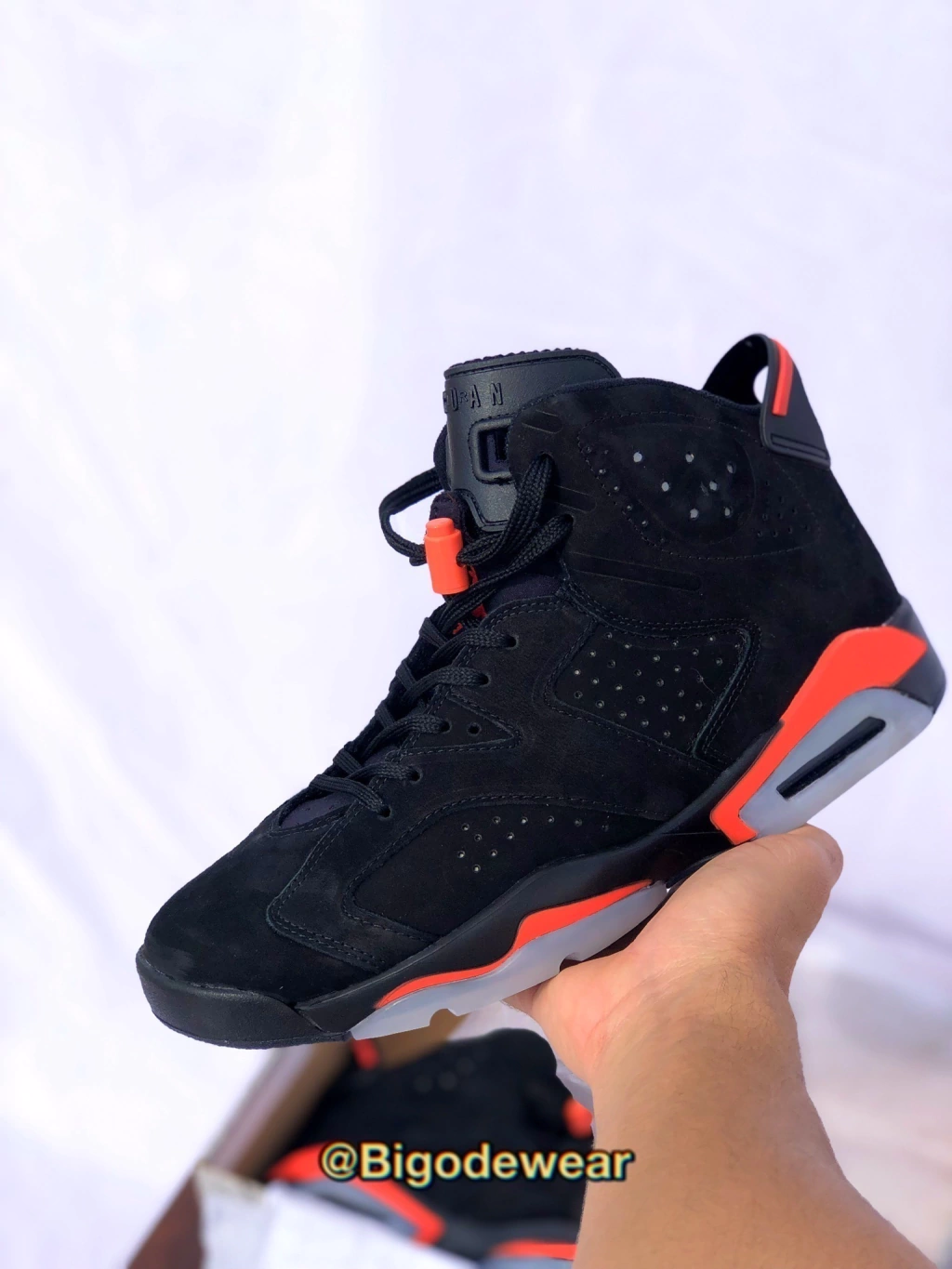 靴 Nike Air Jordan 6 Black Infrared Tênis Nike Air Jordan 6 Retro Infrared
