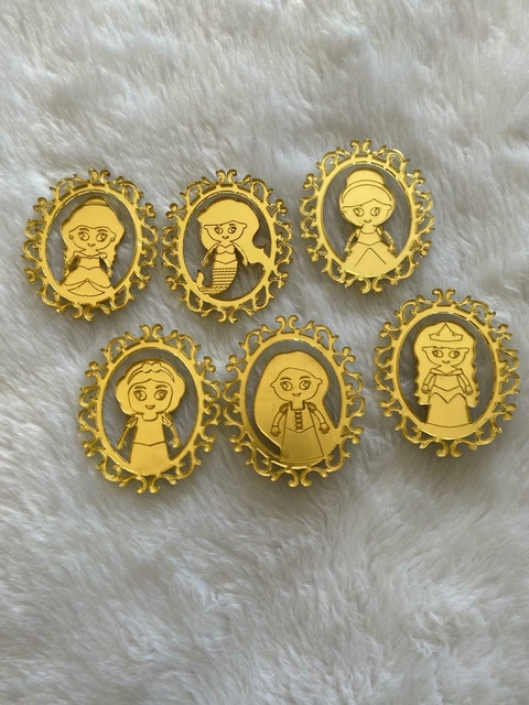 Princesas - Silhueta princesas cute 6cm - comprar online