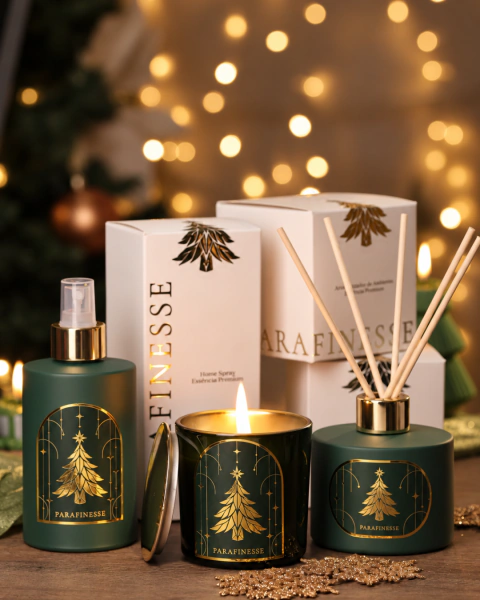 Kit Emeraude — Vela, Home Spray e Aromatizador