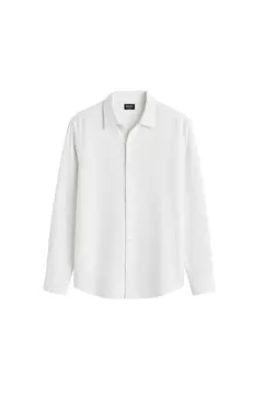 CAMISA MANGA LARGA LINO ESLASTIZADO OVER WHITE