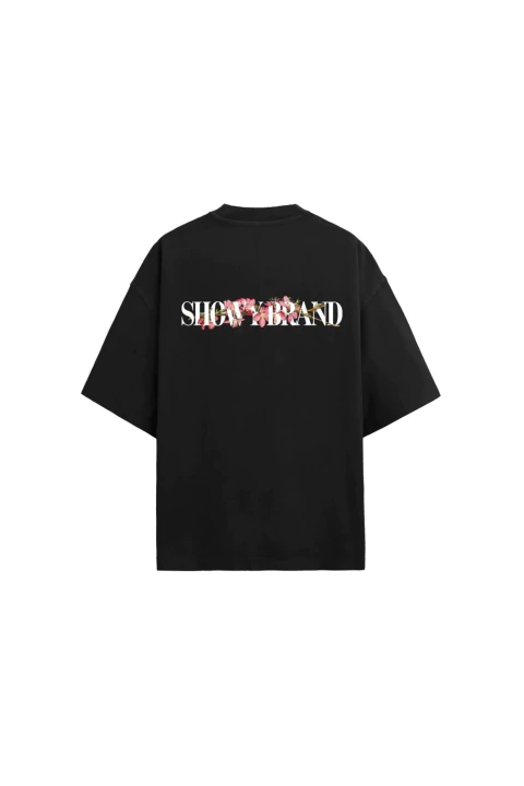 REMERA SHOWY FLOWERS BLACK