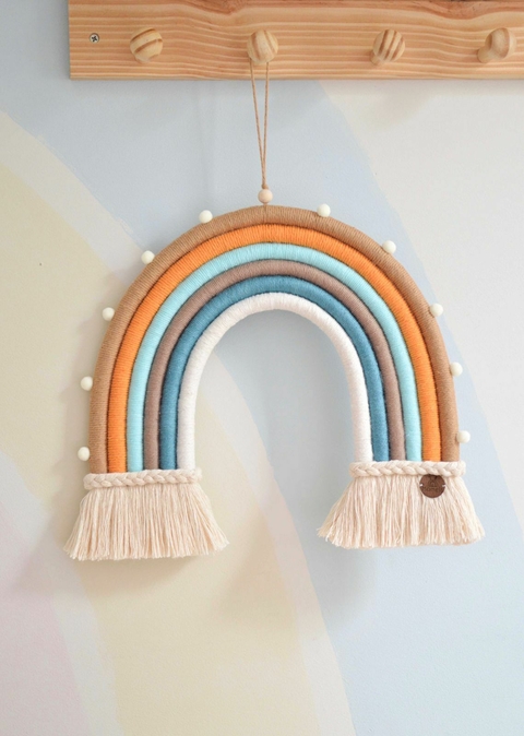 Arco-Íris pompom macramê