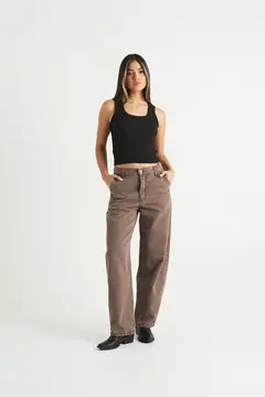 JEAN BAGGY SKATER CHOCO DESGASTADO