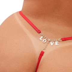 Calcinha Fio com Strass - Love