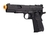 Pistola de airsoft G&amp;G GBB GX45 MKV Blowback na cor preta com cano laranja.