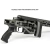 Detalhe do rifle sniper airsoft Ares MSR303 cinza titânio, focando no cabo ergonômico e coronha dobrável