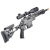 Rifle sniper airsoft Ares MSR303 cinza titânio com ação bolt, luneta e detalhe na ponta laranja