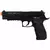 Pistola de airsoft Cybergun Sig Sauer CO2 P226 Blowback preta, com detalhes em laranja na ponta do cano.