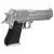 Pistola Airsoft Elétrica SRC AEP Desert Eagle .50 na cor prata, destacando seu design moderno e detalhes da empunhadura.