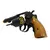 Revolver Airsoft HFC GBB HG-131 Blowback Preto com cabo de madeira e detalhes em preto e laranja