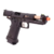 Pistola Airsoft Krown Land SRC 4.5mm CO2 Hi-Capa 4.3 Night Viper na cor preta, com detalhes em cobre e cano laranja.