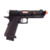 Pistola Airsoft Krown Land SRC 4.5mm CO2 Hi-Capa 4.3 Night Viper na cor preta, com detalhes em cobre e cano laranja.