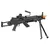 Detalhe do gatilho e do pistol grip da metralhadora M249.
